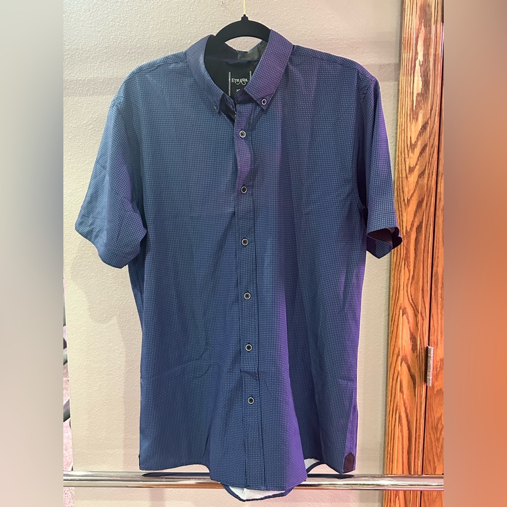 Ethanol Navy Button Down Shirt